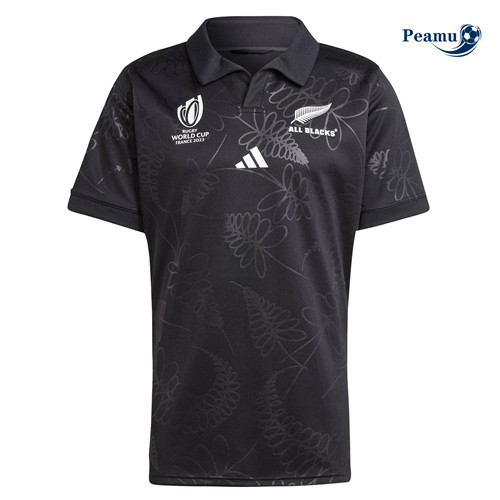 Peamu: Camisola Futebol All Pretos Primeira Equipamento Rugby WC23