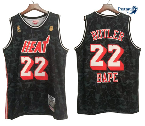 Peamu: Camisola Futebol Jimmy Butler, Miami Heat x Bape 'Preto' - 2023