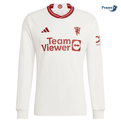 Camisola Futebol Manchester United Terceiro Equipamento Manga Comprida 2023-2024