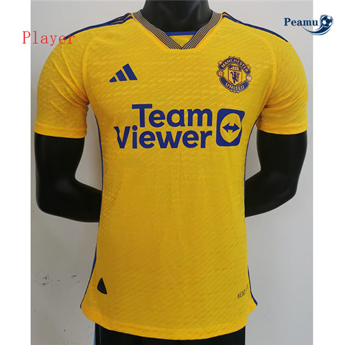 Camisola Futebol Manchester United Player Version Equipamento Amarillo 2023-2024