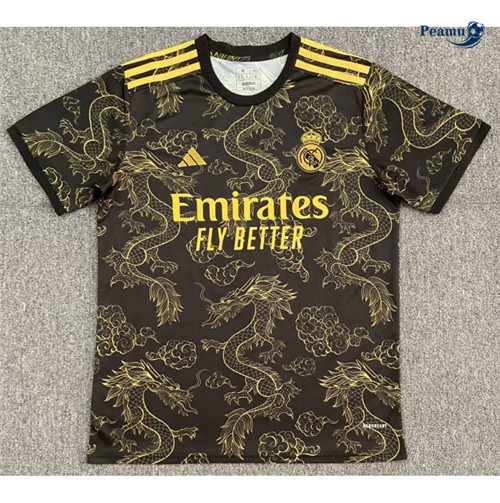 Camisola Futebol Real Madrid Equipamento Negro Golden Dragon 2023-2024