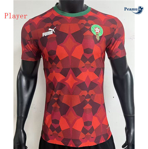 Camisola Futebol Marrocos Equipamento Player Version Rojo 2023-2024