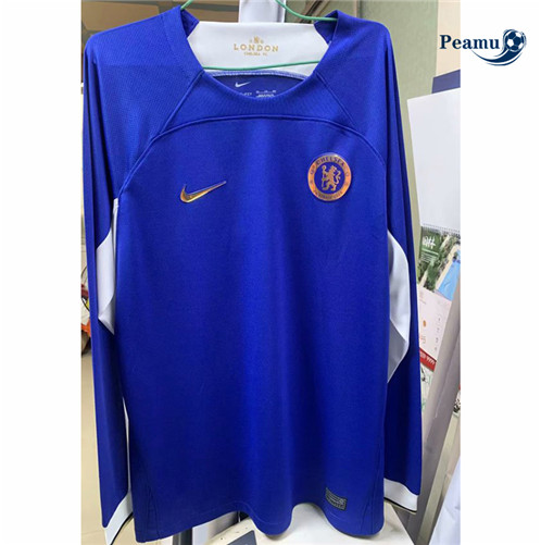 Criar Camisola Futebol Chelsea Principal Equipamento Manga Larga 2023-2024