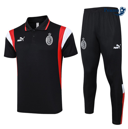 Loja Camisola Kit Equipamento Training AC Milan + Calças Equipamento Preto 2023-2024