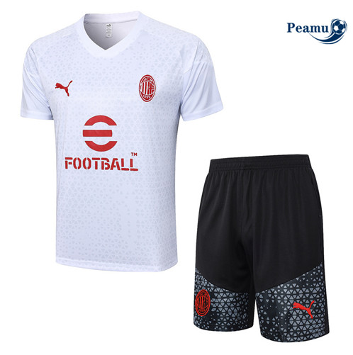 Criar Camisola Kit Equipamento Training AC Milan + Calções Branco 2023-2024