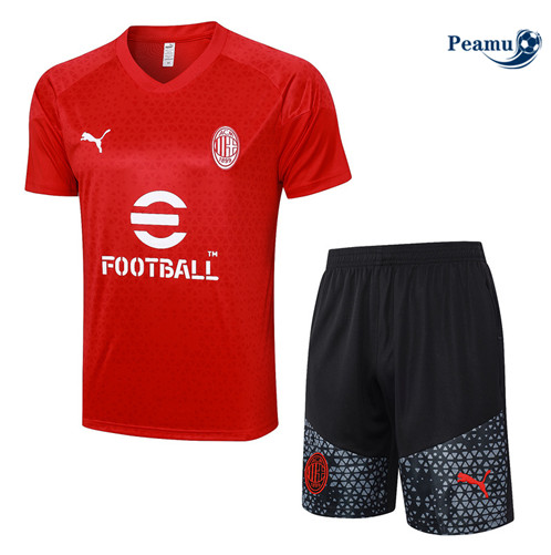 Comprar Camisola Kit Equipamento Training AC Milan + Calções Vermelho 2023-2024