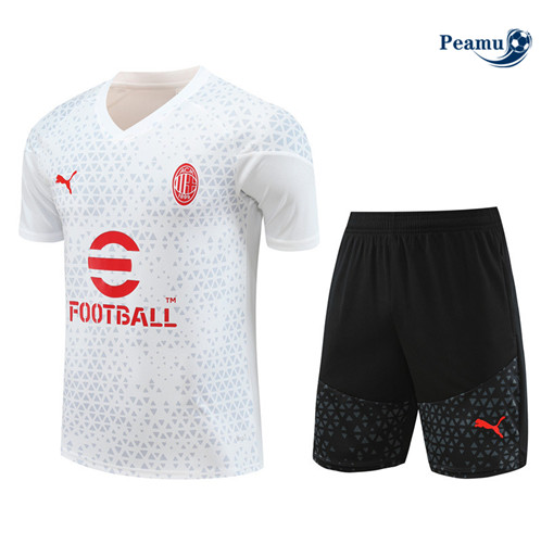 Comprar Camisola Kit Equipamento Training AC Milan Criancas + Calções Branco 2023-2024