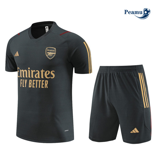 Criar Camisola Kit Equipamento Training Arsenal Criancas + Calções Cinza Oscuro 2023-2024