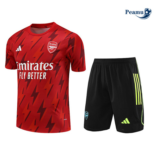 Novo Camisola Kit Equipamento Training Arsenal + Calções Vermelho 2023-2024