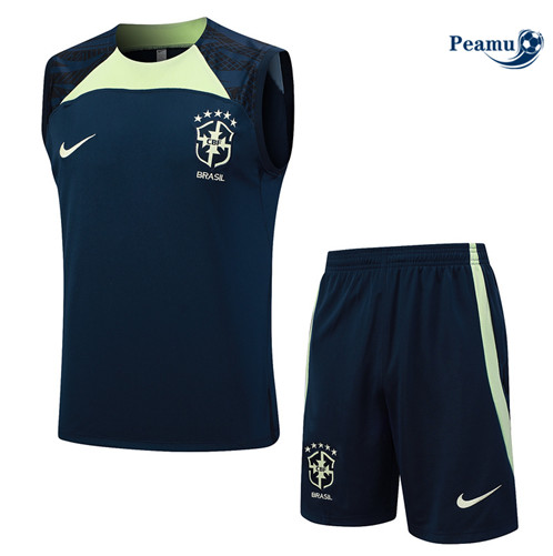 Loja Camisola Kit Equipamento Training Brasil Colete + Calções Azul Real 2023-2024