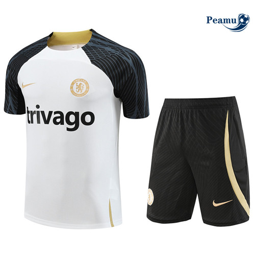 Oferta Camisola Kit Equipamento Training Chelsea + Calções Branco 2023-2024