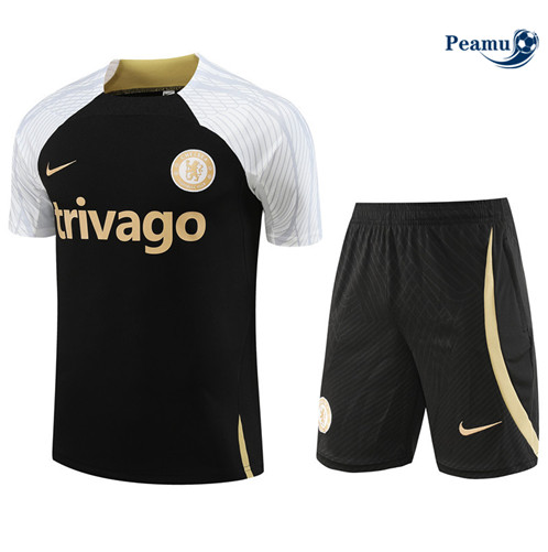 Oferta Camisola Kit Equipamento Training Chelsea Criancas + Calções Preto 2023-2024