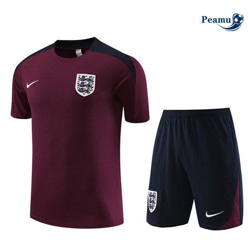 Comprar Camisola Kit Equipamento Training Inglaterra + Calções Vermelho oscuro 2023-2024