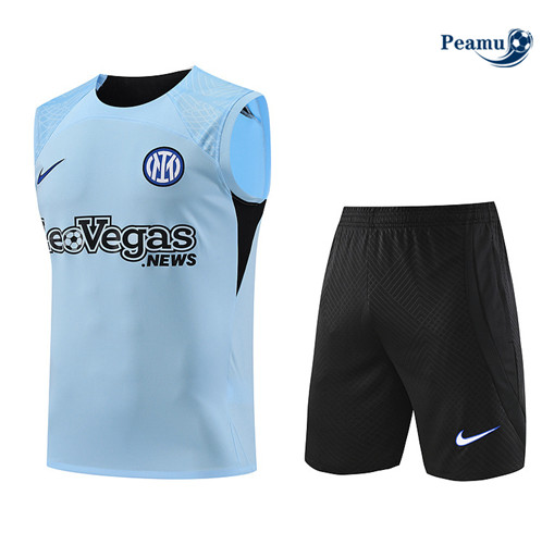 Criar Camisola Kit Equipamento Training Inter Milan Colete + Calções Azul 2023-2024