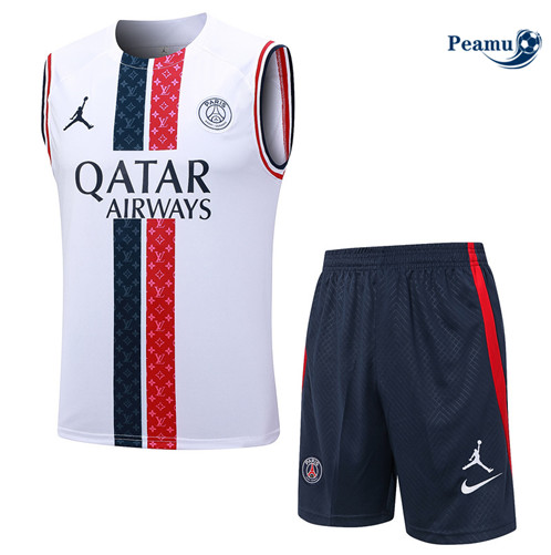 Comprar Camisola Kit Equipamento Training Paris PSG Colete + Calções Branco 2023-2024