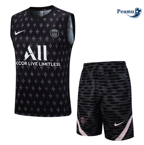 Comprar Camisola Kit Equipamento Training Paris PSG Colete + Calções Preto 2023-2024