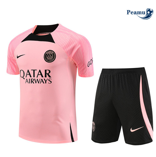 Oferta Camisola Kit Equipamento Training Paris PSG + Calções Rosa 2023-2024