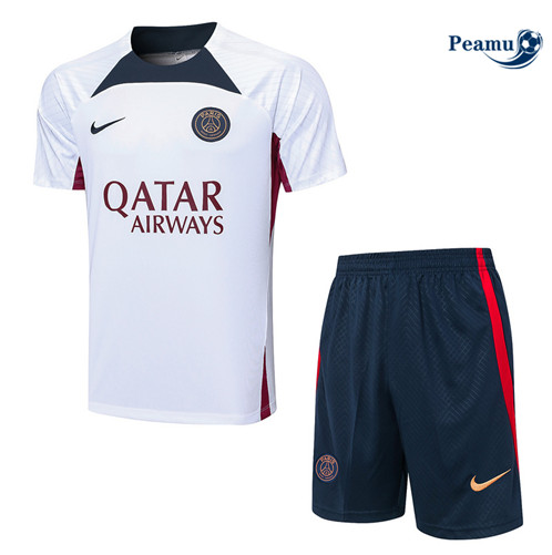 Criar Camisola Kit Equipamento Training Paris PSG + Calções Branco 2023-2024