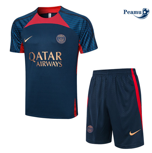 Loja Camisola Kit Equipamento Training Paris PSG + Calções Azul Real 2023-2024