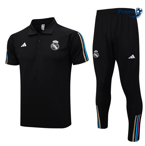 Oferta Camisola Kit Equipamento Training Real Madrid polo + Calças Equipamento Preto 2023-2024