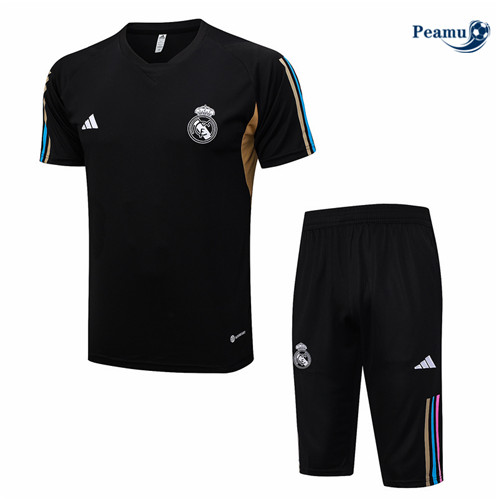 Novo Camisola Kit Equipamento Training Real Madrid + Calções Preto 2023-2024