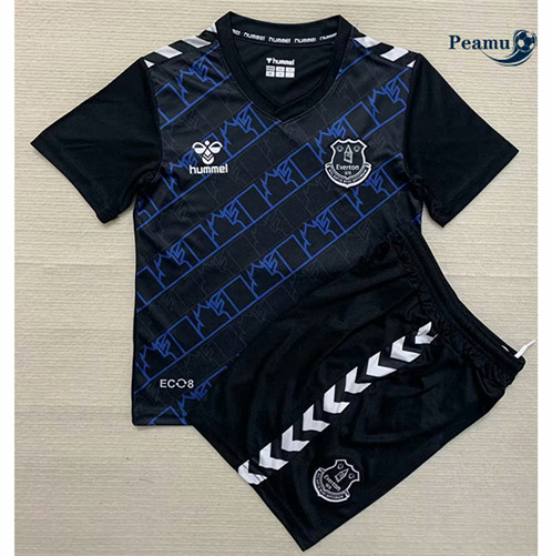 Loja Camisola Futebol Everton Crianças Equipamento Portero Preto 2023-2024