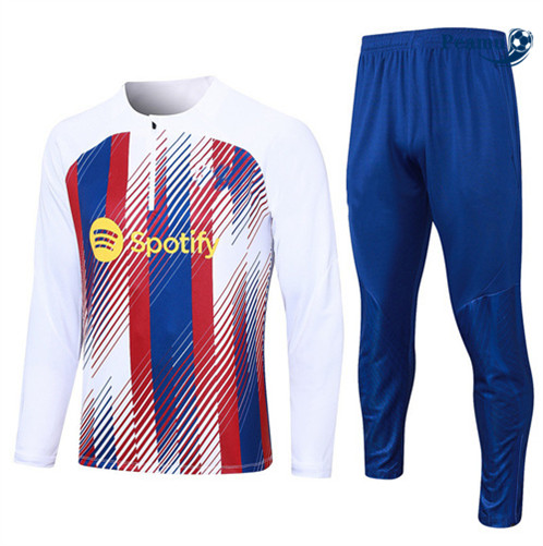 Criar Camisola Kit Equipamento Training Fato de Treino Barcelona Criancas Branco 2023-2024