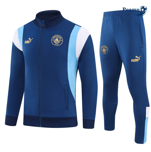 Criar Casaco de Fato de Treino Manchester City Equipamento Azul Profundo 2023-2024