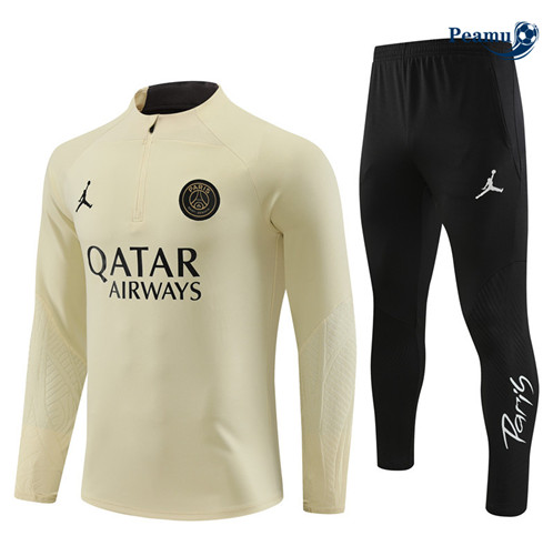 Novo Fato de Treino Paris PSG Equipamento Amarelo Claro 2023-2024