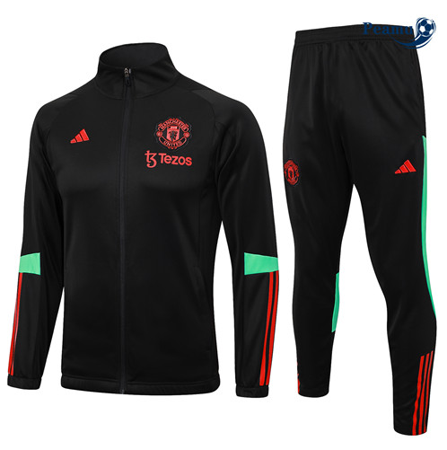 Novo Casaco de Fato de Treino Manchester United Criancas Equipamento Preto 2023-2024