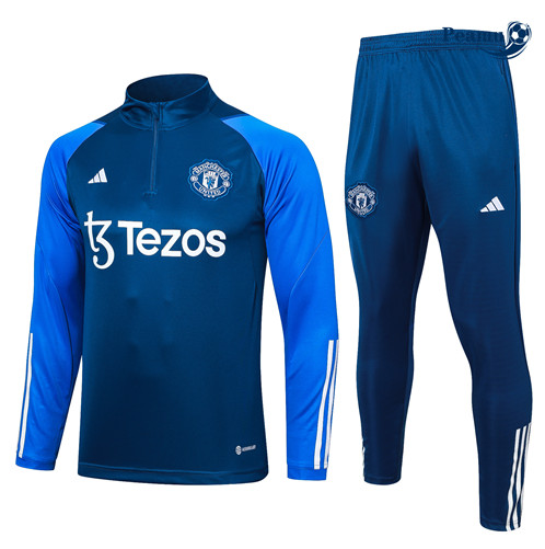 Oferta Fato de Treino Manchester United Criancas Equipamento Azul Real 2023-2024
