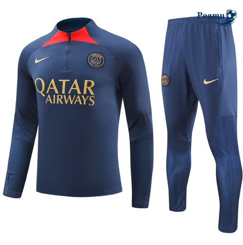 Novo Fato de Treino Paris PSG Criancas Equipamento Azul 2023-2024