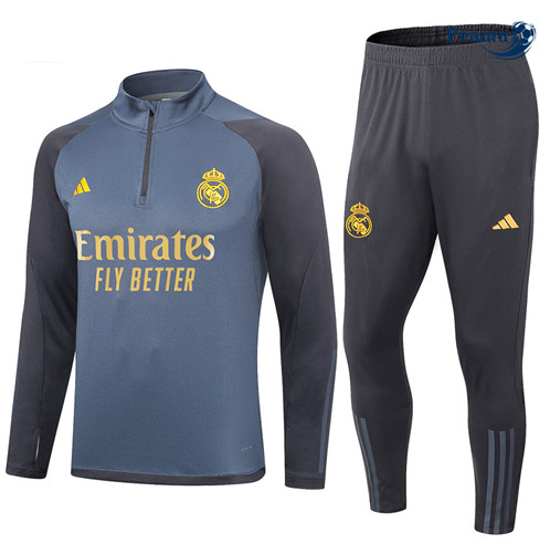 Criar Fato de Treino Real Madrid Criancas Equipamento Azul/Cinza 2023-2024