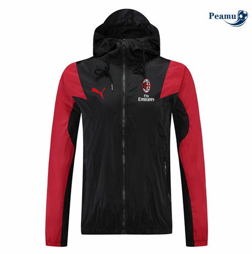 Criar Windrunner Fato de Treino AC Milan Equipamento Preto 2023-2024