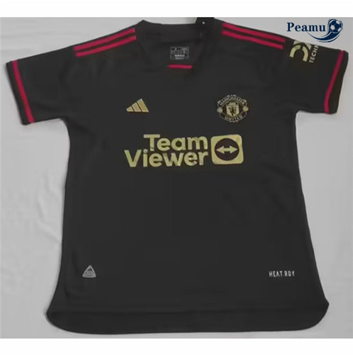 Novo Camisola Futebol Manchester United Equipamento Preto 2023-2024