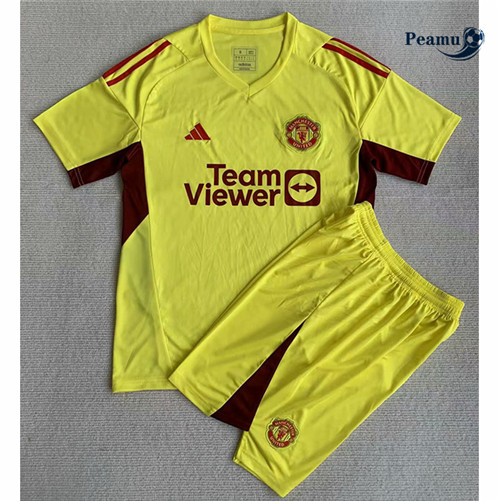 Oferta Camisola Futebol Manchester United Crianças Equipamento Portero Amarelo 2023-2024