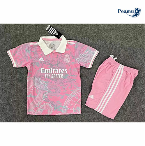 Criar Camisola Futebol Real Madrid Crianças Equipamento Rosa 2023-2024