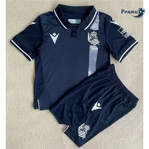 Novo Camisola Futebol Real Sociedad Crianças Terceiro Equipamento 2023-2024