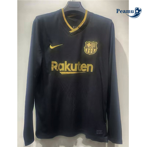 Criar Camisola Retrô Futebol Barcelona Alternativa Equipamento Manga Larga 2021-22