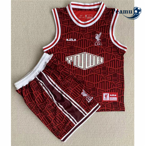 Peamu: Desconto Camisola Futebol Liverpool Crianças Co-brand Tank Top 2023-2024