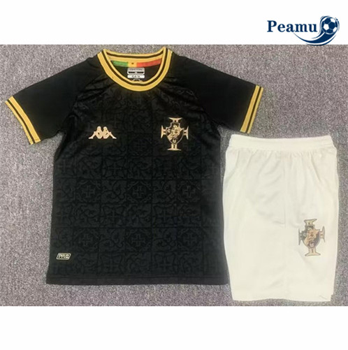 Peamu: Novas Camisola Futebol Vasco da Gama Crianças Principal Equipamento Negro 2022-2023