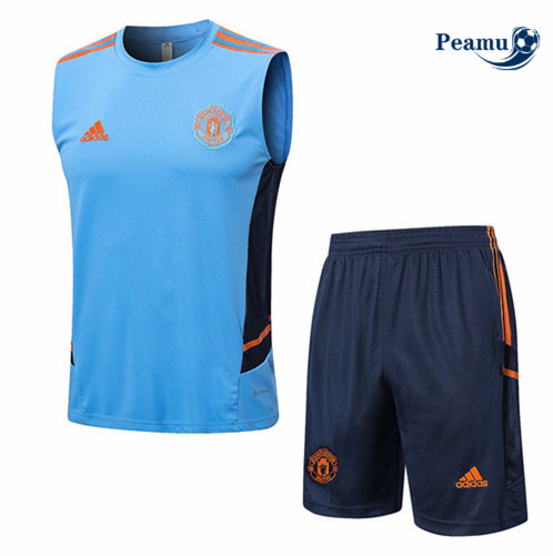 Peamu: Novas Camisola Kit Entrainement Futebol Manchester United Colete + Pantalon Azul 2022-2023