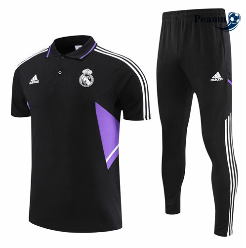 Peamu: Venda Camisola Kit Entrainement Futebol Real Madrid Polo + Pantalon Preto 2022-2023