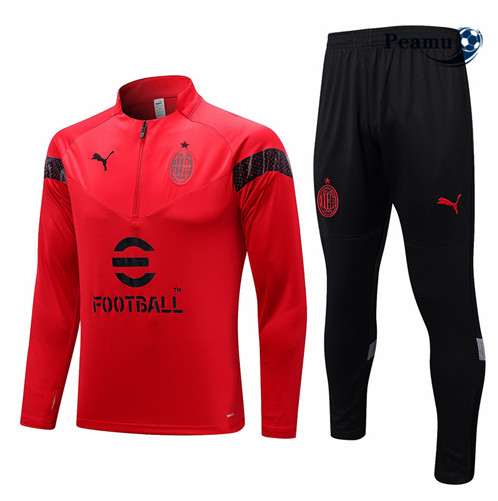 Peamu: Desconto Camisola Futebol Fato de Treino AC Milan Vermelho 2022-2023