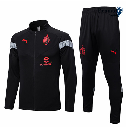 Peamu: Comprar Camisola Futebol Casaco de Fato de Treino AC Milan Preto 2022-2023