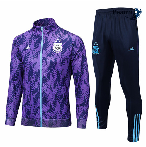 Peamu: Novas Camisola Futebol Casaco de Fato de Treino Argentina 3stars Roxo 2023-2024