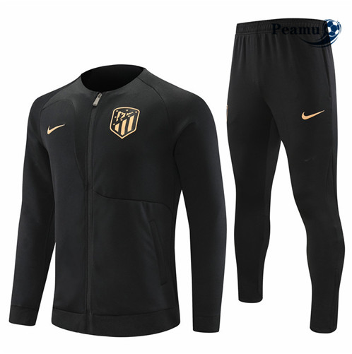 Peamu: Desconto Camisola Futebol Casaco de Fato de Treino Atletico Madrid Preto 2022-2023