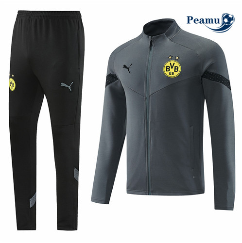 Peamu: Comprar Camisola Futebol Casaco de Fato de Treino Borussia Dortmund Cinzento 2022-2023