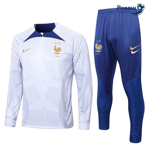 Peamu: Novo Camisola Futebol Fato de Treino França Branco 2022-2023