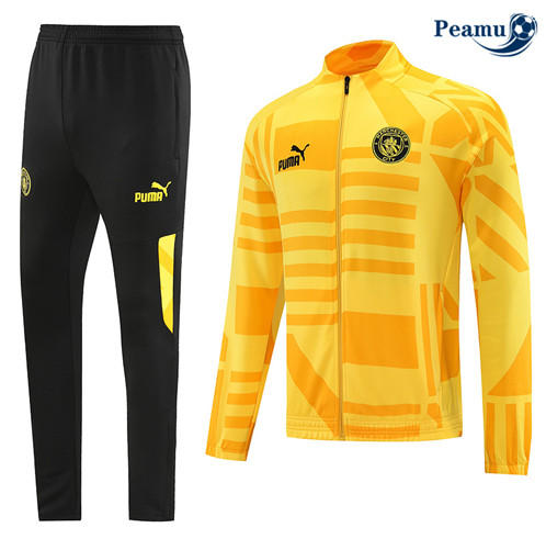 Peamu: Comprar Camisola Futebol Casaco de Fato de Treino Manchester City Amarelo 2022-2023